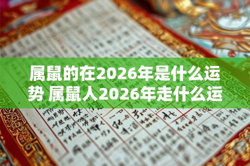 属鼠的在2026年是什么运势 属鼠人2026年走什么运