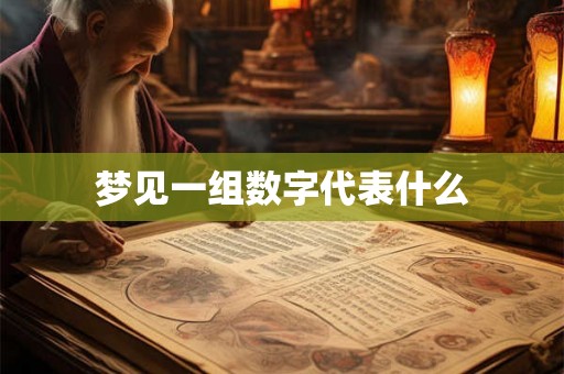 梦见一组数字代表什么
