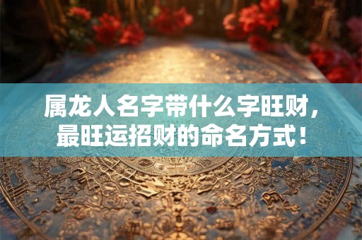 属龙人名字带什么字旺财，最旺运招财的命名方式！