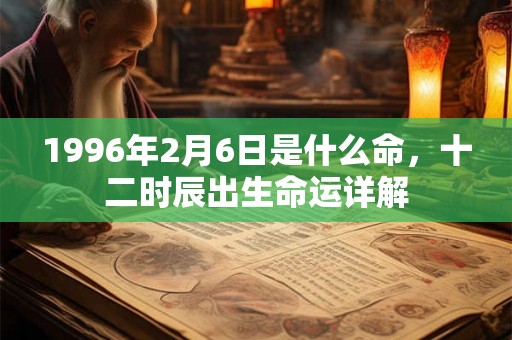 1996年2月6日是什么命，十二时辰出生命运详解