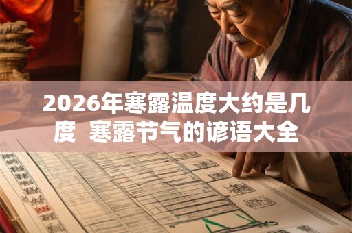 2026年寒露温度大约是几度  寒露节气的谚语大全