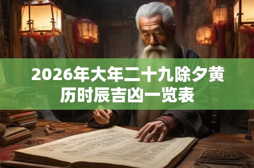 2026年大年二十九除夕黄历时辰吉凶一览表