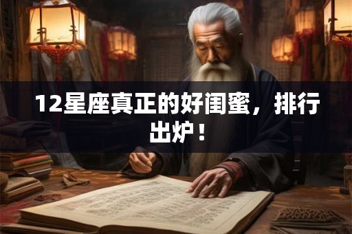 12星座真正的好闺蜜，排行出炉！