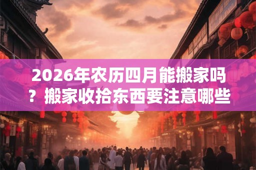 2026年农历四月能搬家吗？搬家收拾东西要注意哪些？