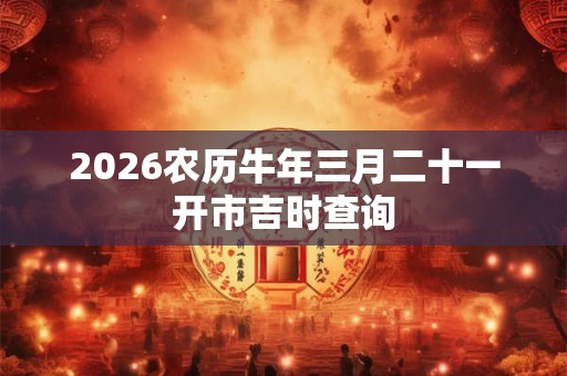 2026农历牛年三月二十一开市吉时查询