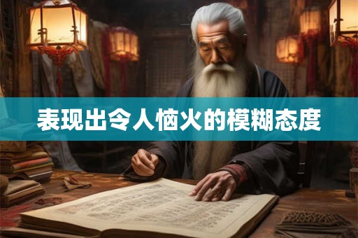 表现出令人恼火的模糊态度