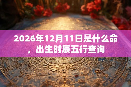 2026年12月11日是什么命，出生时辰五行查询