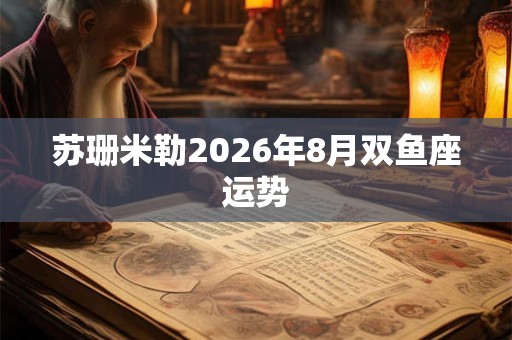 苏珊米勒2026年8月双鱼座运势 苏珊米勒2026年8月双鱼座运势