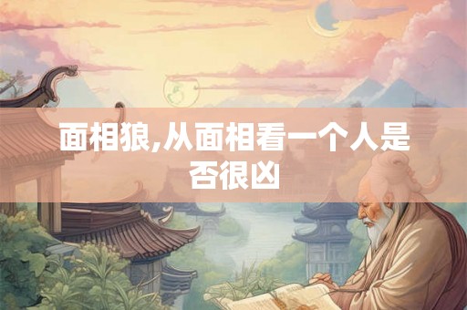 面相狼,从面相看一个人是否很凶