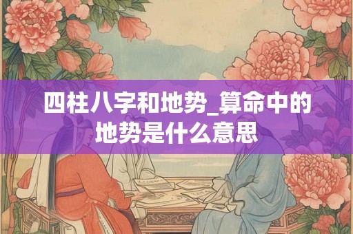四柱八字和地势_算命中的地势是什么意思