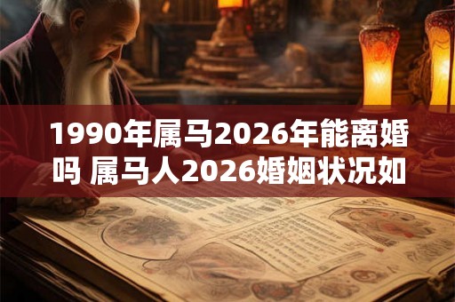 1990年属马2026年能离婚吗 属马人2026婚姻状况如何