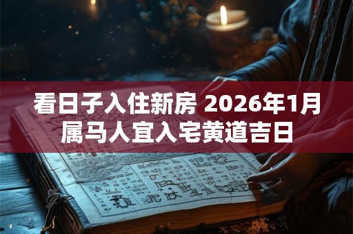 看日子入住新房 2026年1月属马人宜入宅黄道吉日