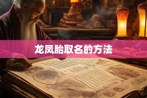 龙凤胎取名的方法