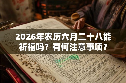 2026年农历六月二十八能祈福吗？有何注意事项？