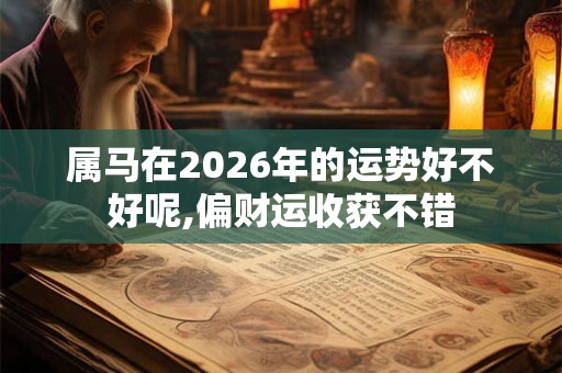 属马在2026年的运势好不好呢,偏财运收获不错