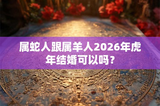 属蛇人跟属羊人2026年虎年结婚可以吗？