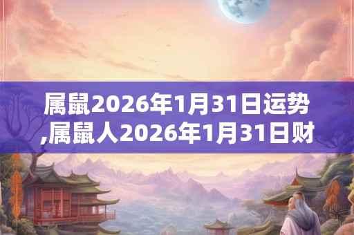 属鼠2026年1月31日运势,属鼠人2026年1月31日财运,生肖鼠2026年1月31日运势
