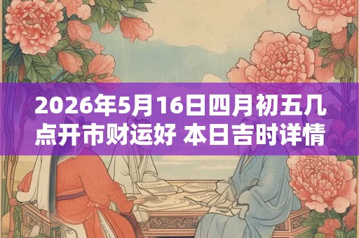 2026年5月16日四月初五几点开市财运好 本日吉时详情