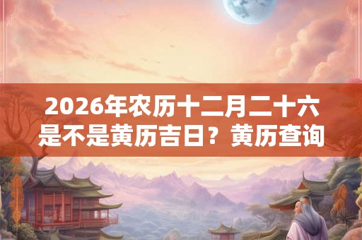 2026年农历十二月二十六是不是黄历吉日？黄历查询