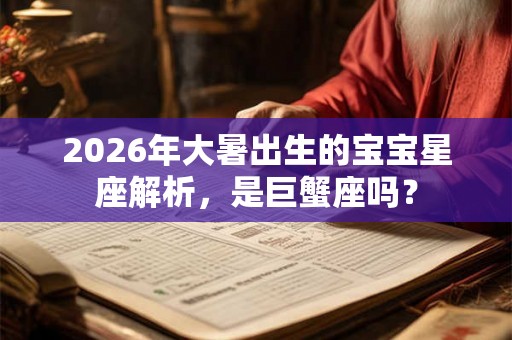 2026年大暑出生的宝宝星座解析，是巨蟹座吗？