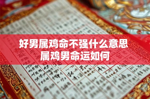 好男属鸡命不强什么意思 属鸡男命运如何