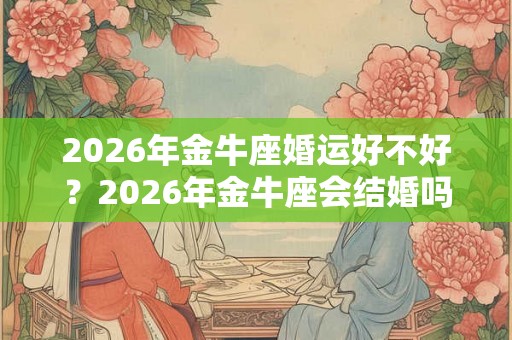 2026年金牛座婚运好不好？2026年金牛座会结婚吗？