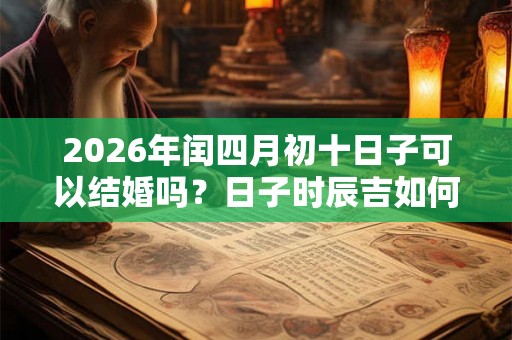 2026年闰四月初十日子可以结婚吗？日子时辰吉如何？