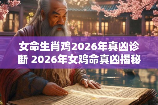 女命生肖鸡2026年真凶诊断 2026年女鸡命真凶揭秘