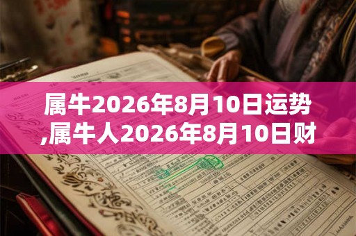 属牛2026年8月10日运势,属牛人2026年8月10日财运,生肖牛2026年8月10日运势 属牛2026年8月10日运势,属牛人2026年8月10日财运,生肖牛2026年8月10日运势