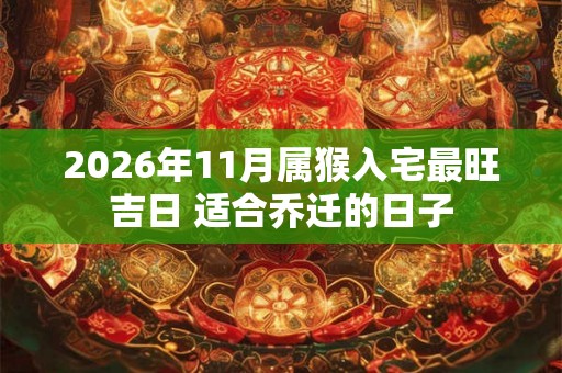 2026年11月属猴入宅最旺吉日 适合乔迁的日子