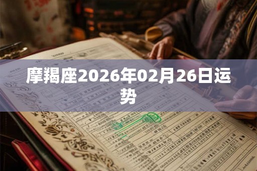 摩羯座2026年02月26日运势