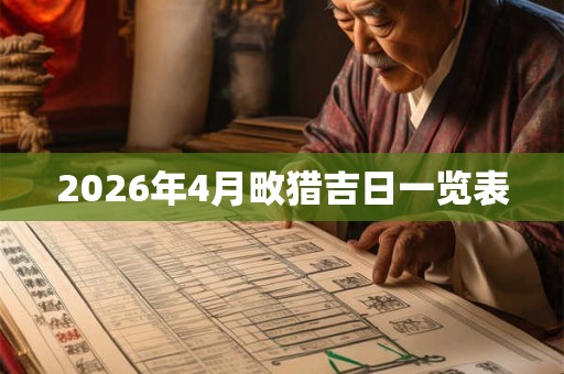 2026年4月畋猎吉日一览表