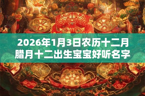 2026年1月3日农历十二月腊月十二出生宝宝好听名字