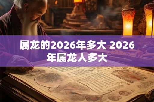 属龙的2026年多大 2026年属龙人多大