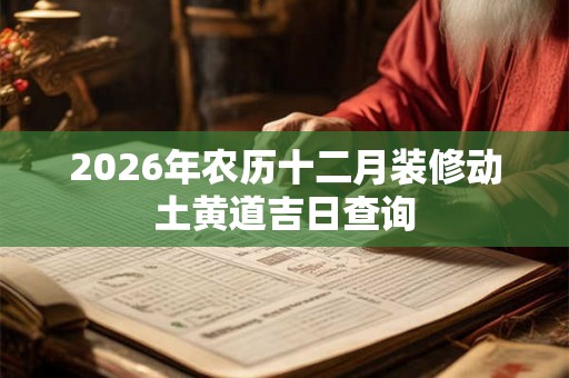 2026年农历十二月装修动土黄道吉日查询 2026年农历十二月装修动土黄道吉日查询