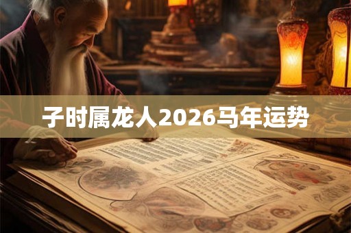 子时属龙人2026马年运势
