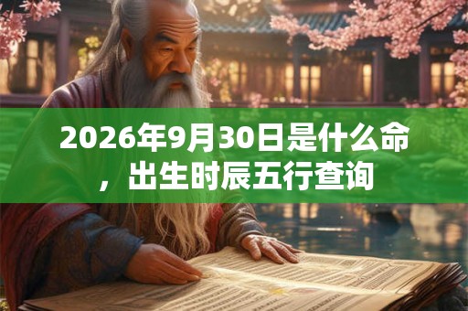 2026年9月30日是什么命,出生时辰五行查询 2026年9月30日是什么命,出生时辰五行查询