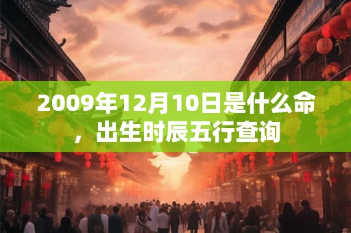 2009年12月10日是什么命,出生时辰五行查询 2009年12月10日是什么命,出生时辰五行查询