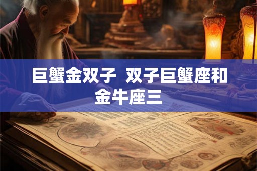 巨蟹金双子  双子巨蟹座和金牛座三