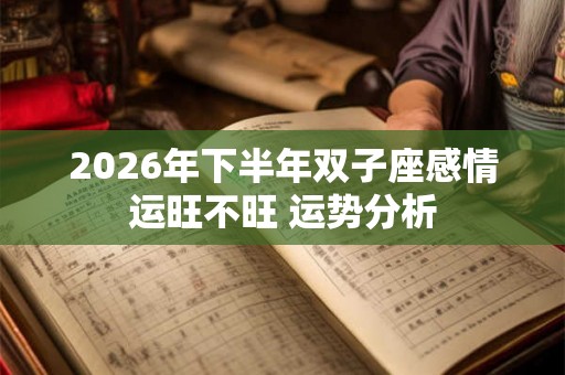 2026年下半年双子座感情运旺不旺 运势分析