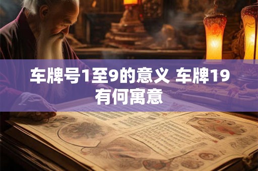 车牌号1至9的意义 车牌19有何寓意