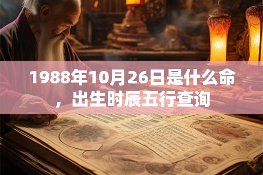 1988年10月26日是什么命，出生时辰五行查询