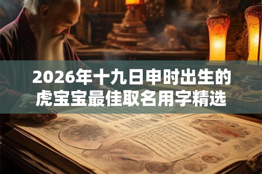 2026年十九日申时出生的虎宝宝最佳取名用字精选