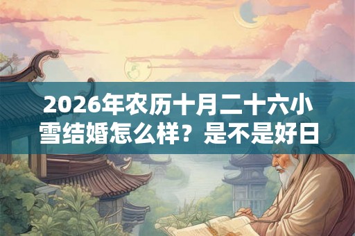 2026年农历十月二十六小雪结婚怎么样？是不是好日子？