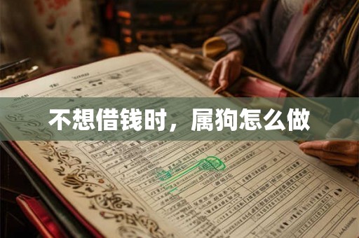 不想借钱时，属狗怎么做