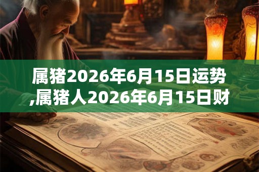 属猪2026年6月15日运势,属猪人2026年6月15日财运,生肖猪2026年6月15日运势 属猪2026年6月15日运势,属猪人2026年6月15日财运,生肖猪2026年6月15日运势