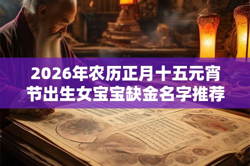 2026年农历正月十五元宵节出生女宝宝缺金名字推荐