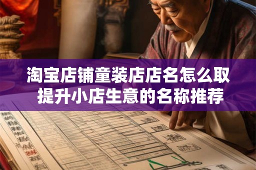 淘宝店铺童装店店名怎么取 提升小店生意的名称推荐