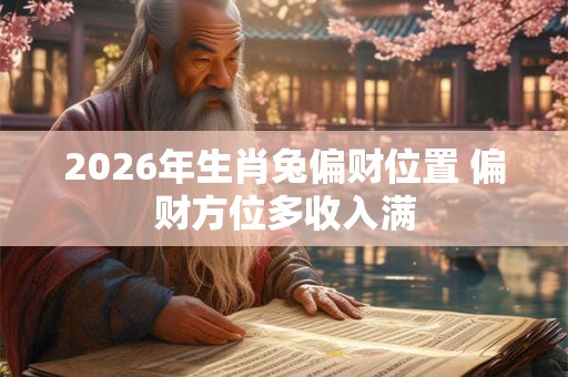 2026年生肖兔偏财位置 偏财方位多收入满