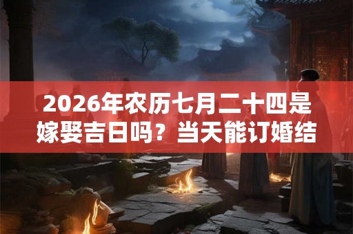 2026年农历七月二十四是嫁娶吉日吗？当天能订婚结婚不